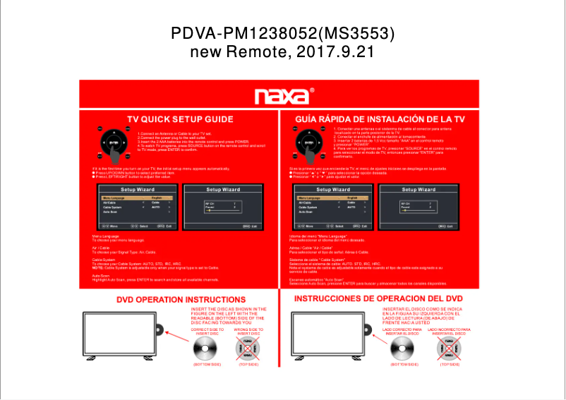 Page n°1 - Guide de démarrage rapide Naxa NTD-2457A