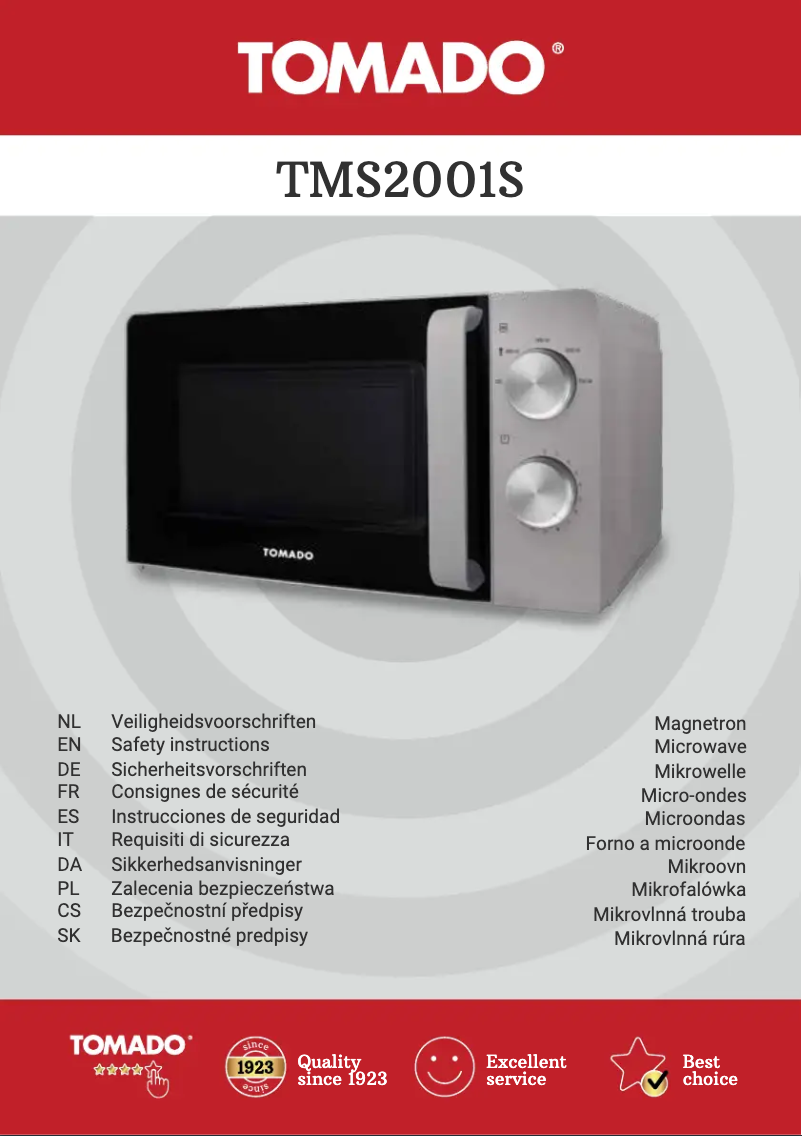 Image de la première page du manuel de l'appareil TMS2001S