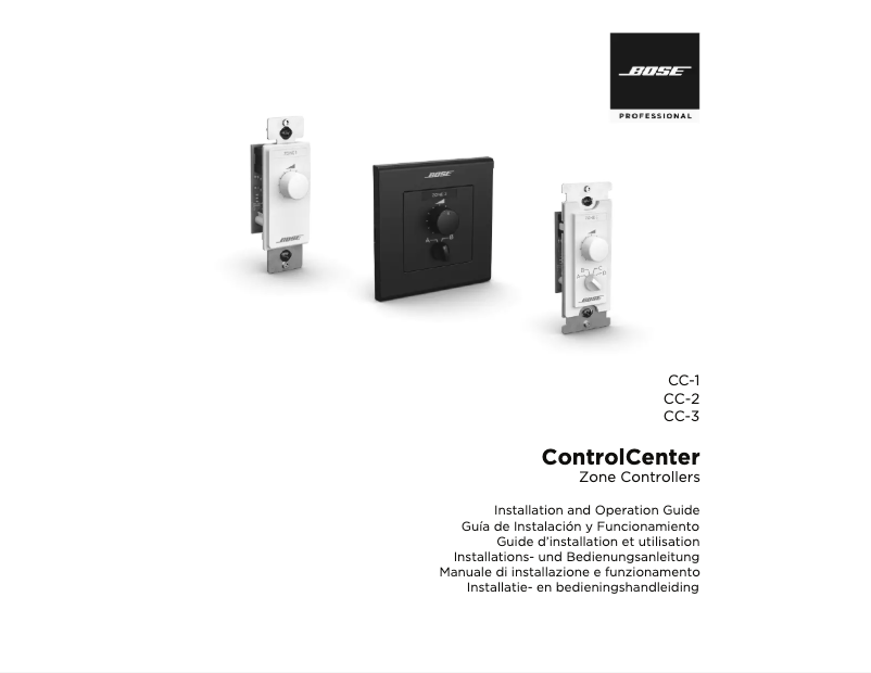 Image de la première page du manuel de l'appareil ControlCenter CC-2