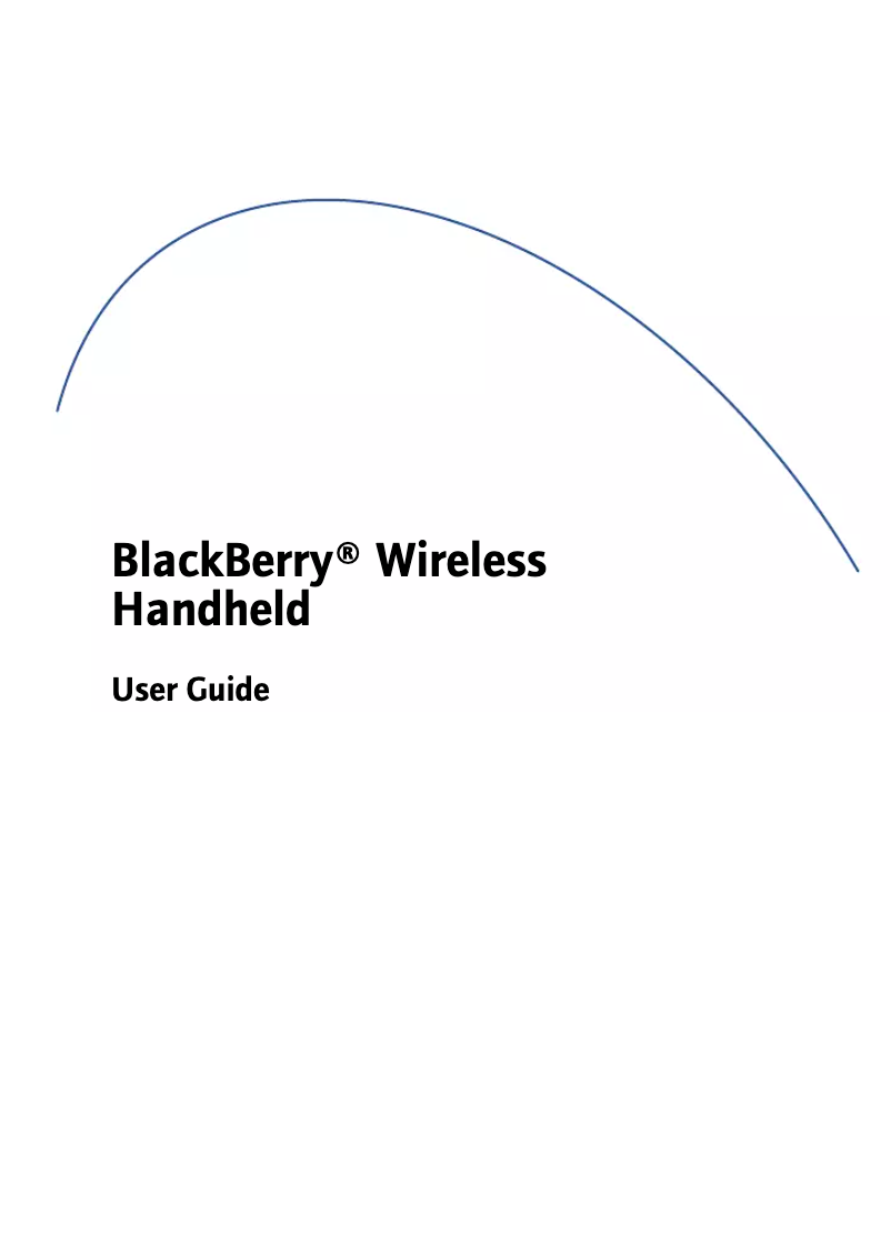 Page n°1 - Manuel utilisateur BlackBerry 7280