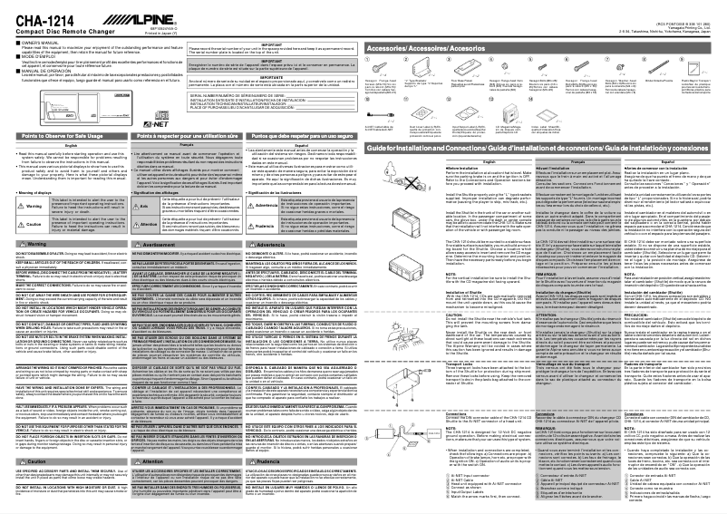 Image de la première page du manuel de l'appareil CHA-1214