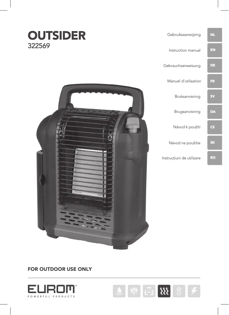 Page 1 de la notice Manuel utilisateur Eurom Outsider 322569