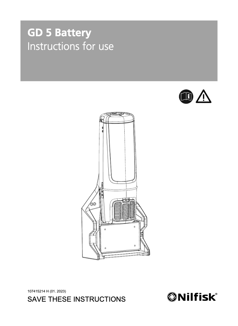 Page 1 de la notice Manuel utilisateur Nilfisk GD 5