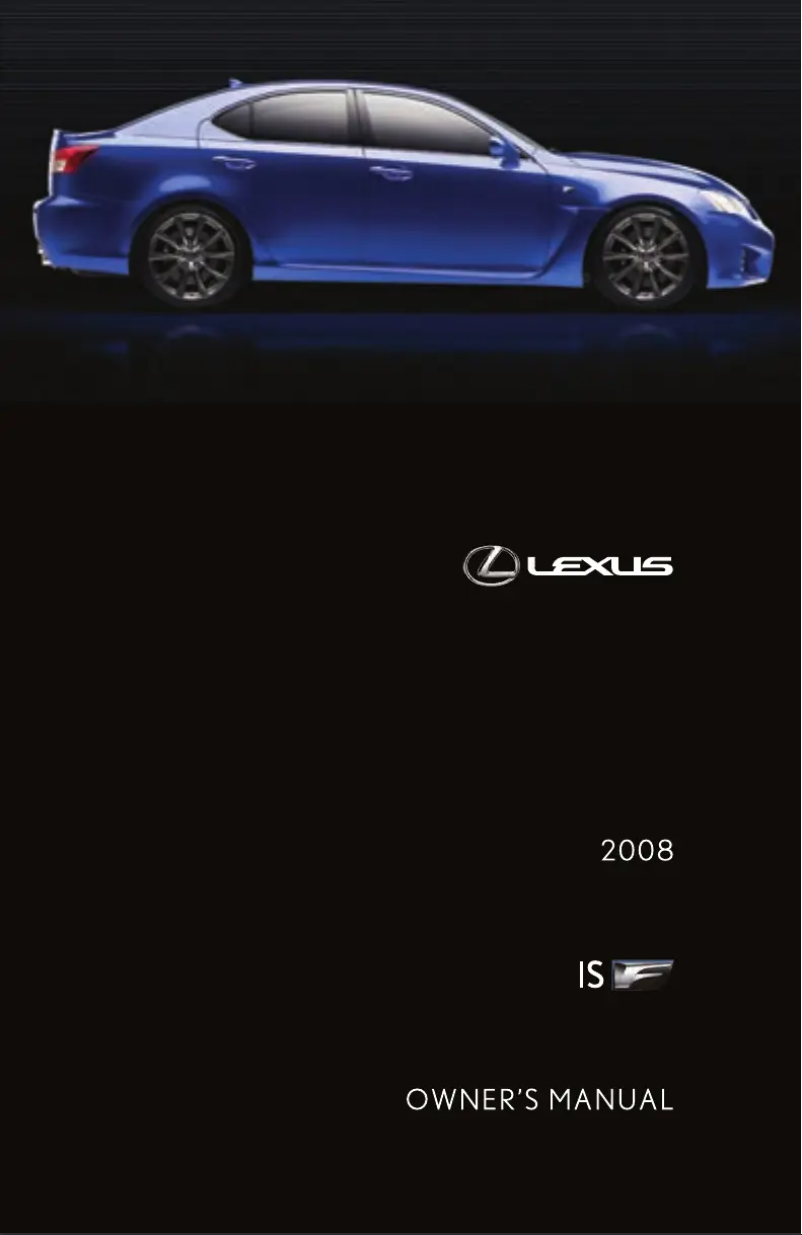 Page 1 de la notice Manuel utilisateur Lexus IS F (2008)