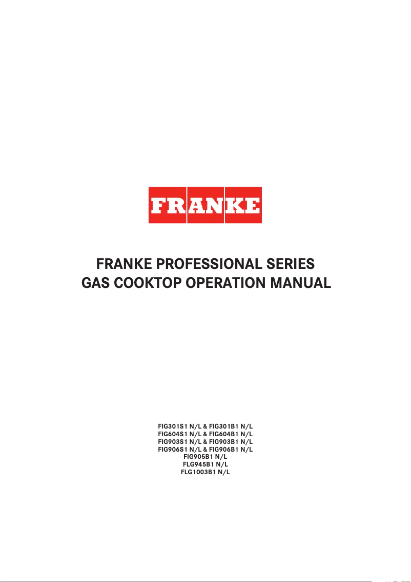 Page n°1 - Manuel utilisateur Franke FIG906S1L