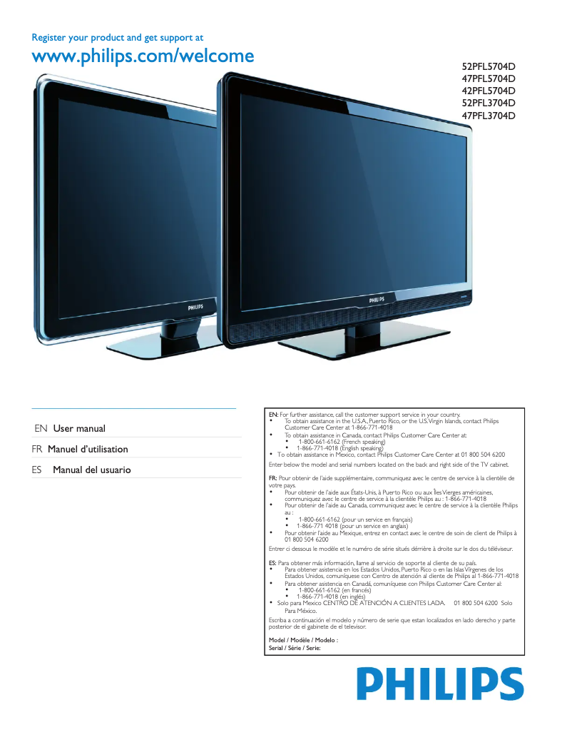 Page n°1 - Manuel utilisateur Philips 47PFL3704D