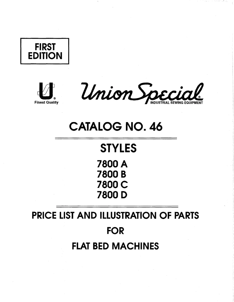 Page n°1 - Manuel utilisateur Union Special 7800A