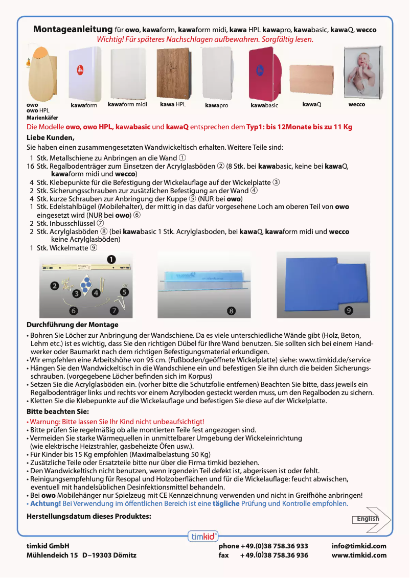 Page 1 de la notice Manuel utilisateur Timkid Kawapro