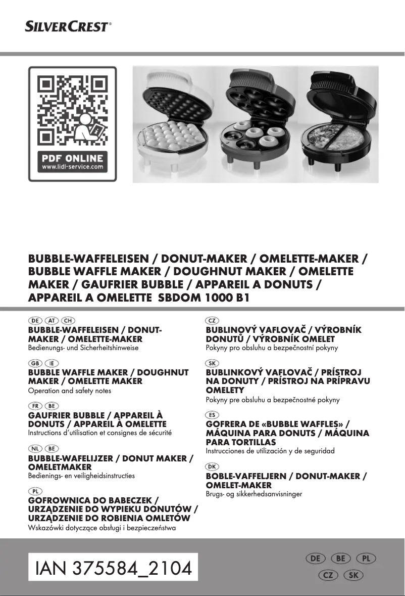 Page 1 de la notice Manuel utilisateur SilverCrest SBDOM 1000 B1