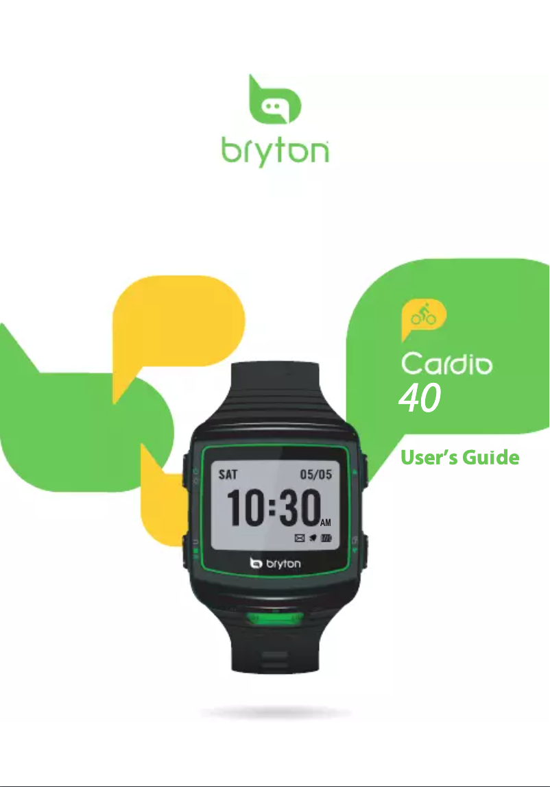 Page n°1 - Manuel utilisateur Bryton Cardio 40H