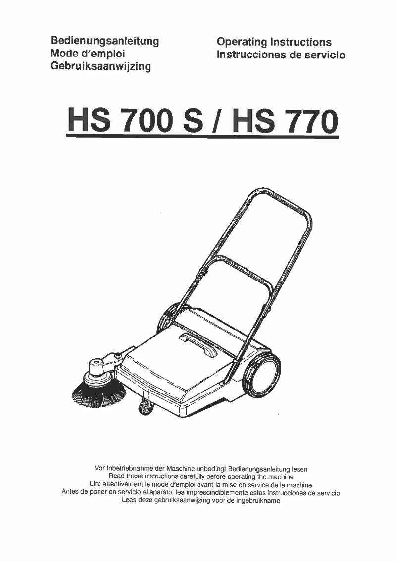 Page 1 de la notice Manuel utilisateur Cleanfix HS 770