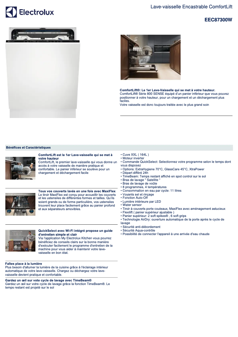 Page n°1 - Fiche technique Electrolux EEC87300W