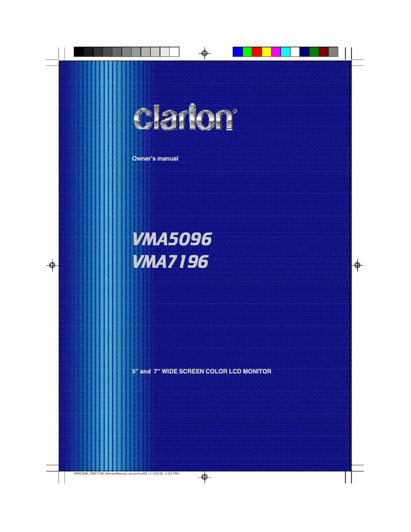 Page n°1 - Manuel utilisateur Clarion VMA5096