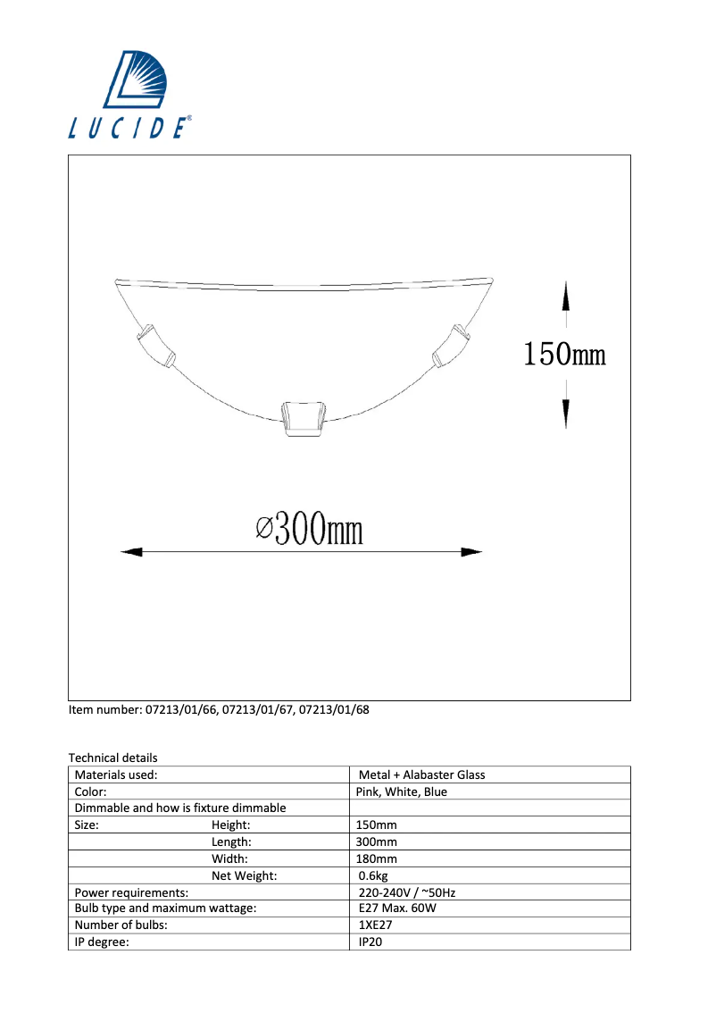 Image de la première page du manuel de l'appareil Albastro 07213/01/68
