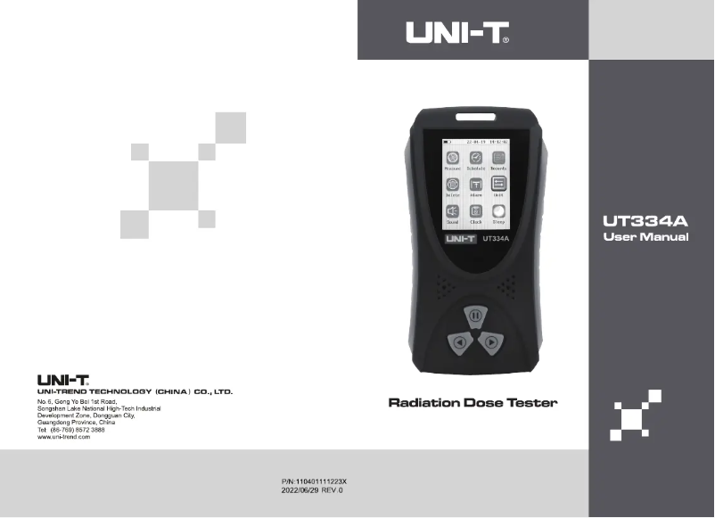 Image de la première page du manuel de l'appareil UT334A