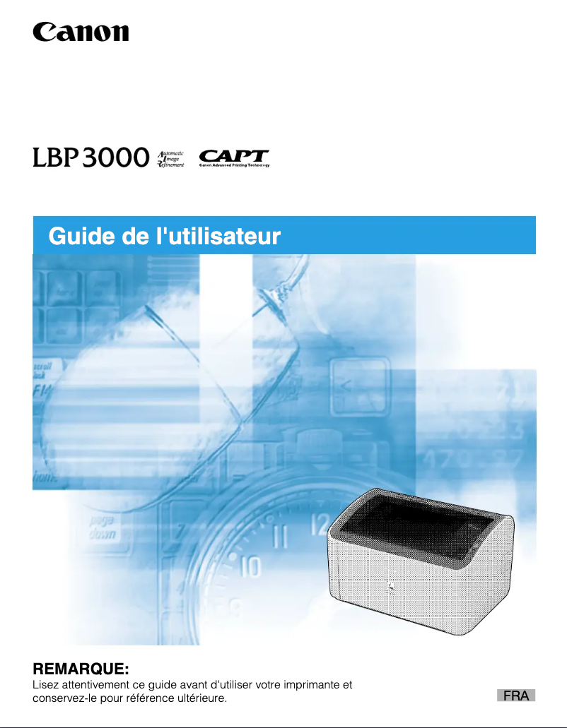 Image de la première page du manuel de l'appareil i-SENSYS LBP2900B