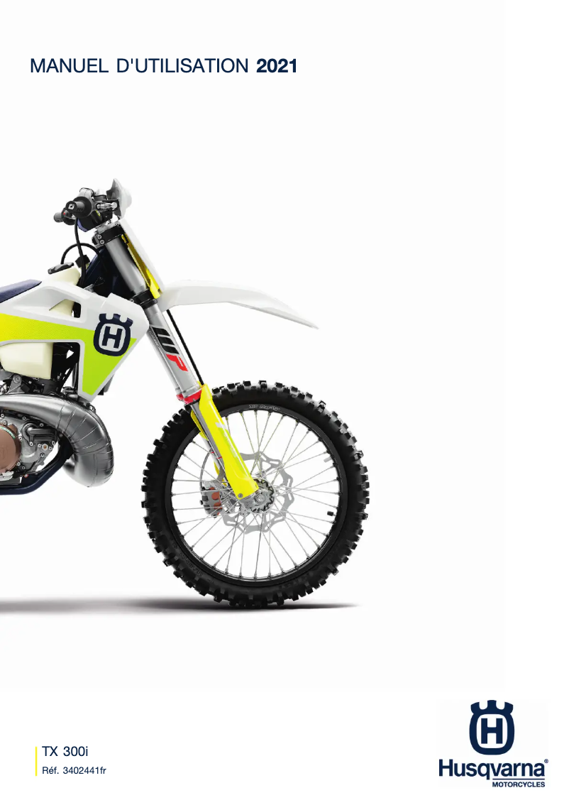 Page 1 de la notice Manuel utilisateur Husqvarna TX 300i (2021)