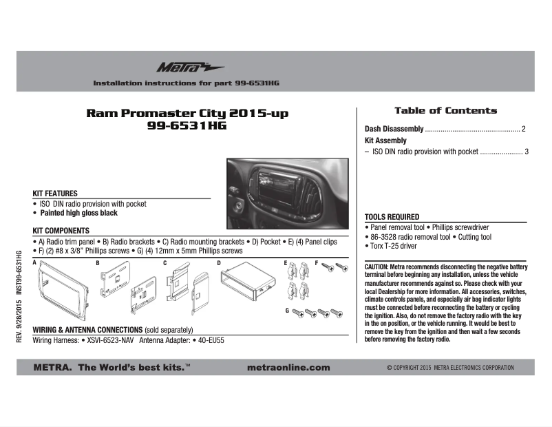 Image de la première page du manuel de l'appareil 99-6531HG