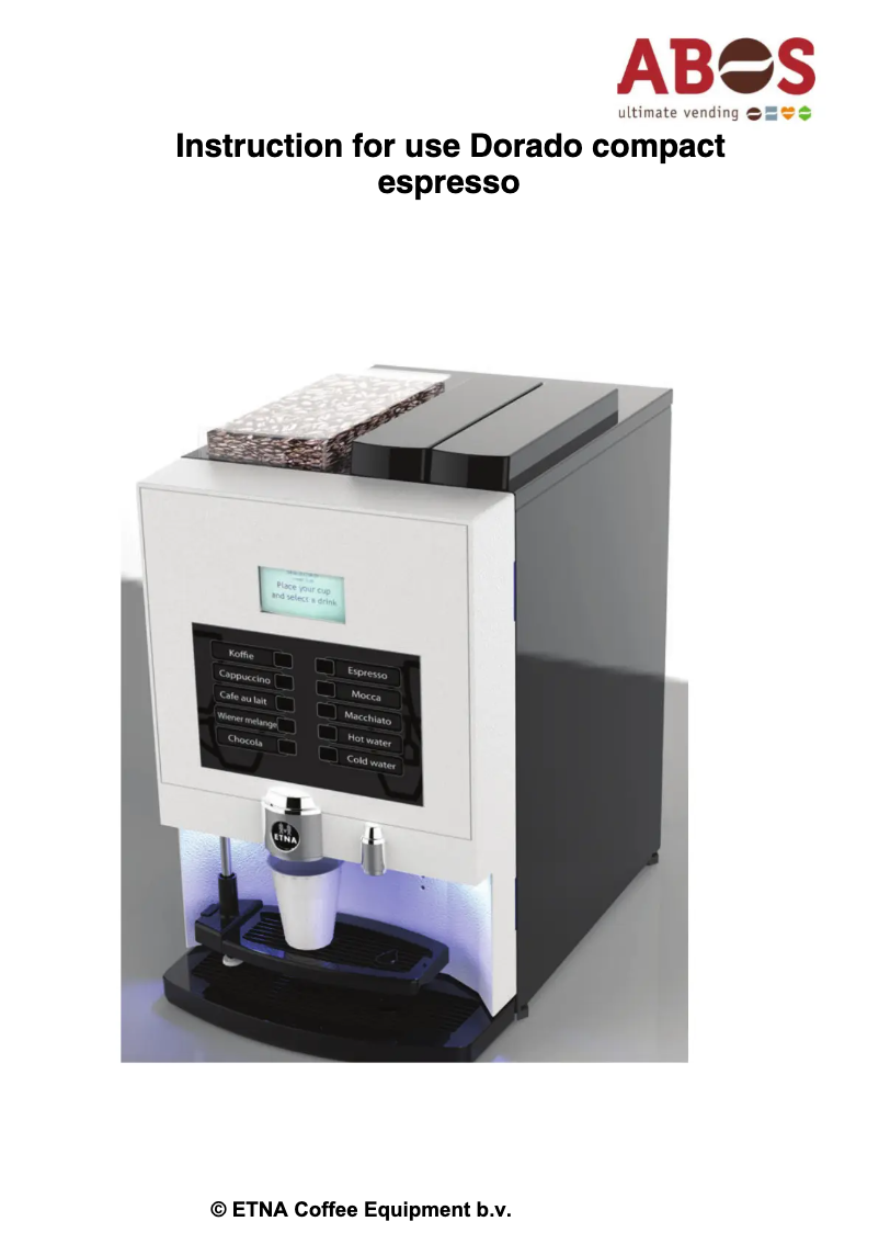 Page n°1 - Manuel utilisateur Etna Dorado Compact Espresso