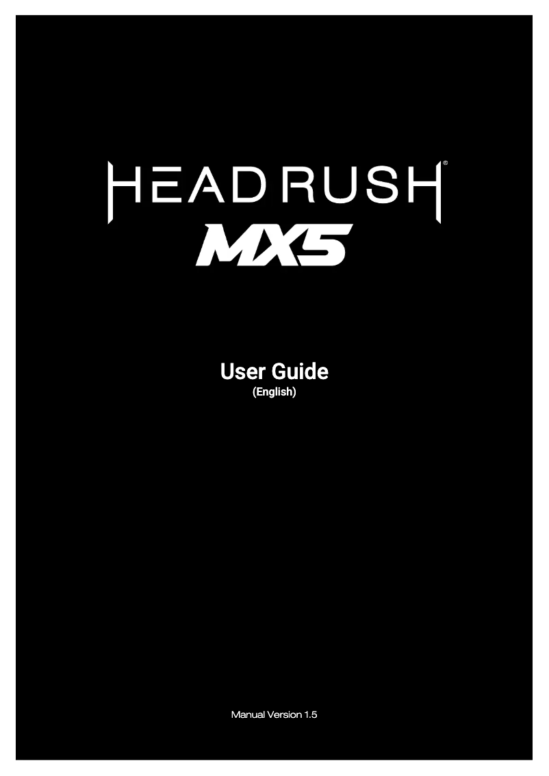Page n°1 - Manuel utilisateur HeadRush MX5