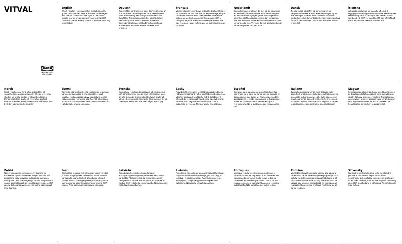 Page 1 de la notice Manuel utilisateur Ikea VITVAL 704.112.77
