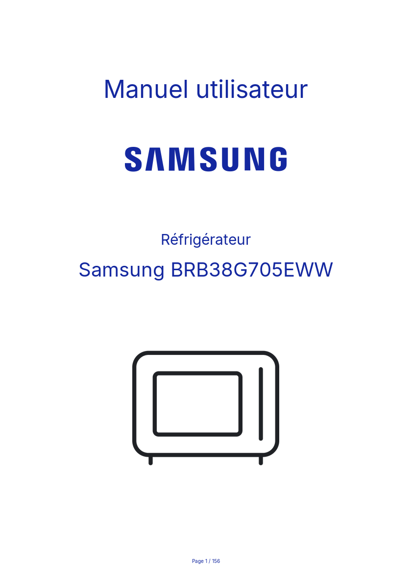 Image de la première page du manuel de l'appareil BRB38G705EWW
