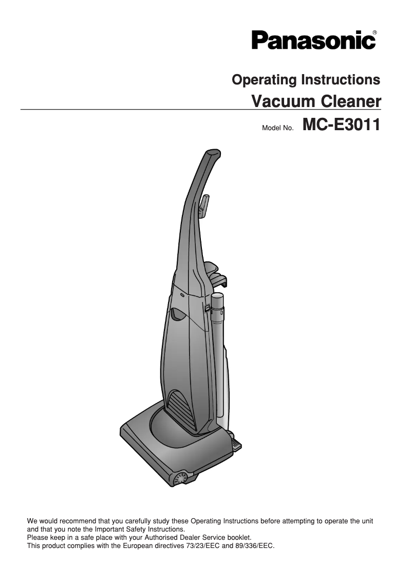 Image de la première page du manuel de l'appareil MC-E3011