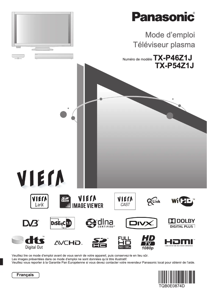 Image de la première page du manuel de l'appareil TX-P54Z1J