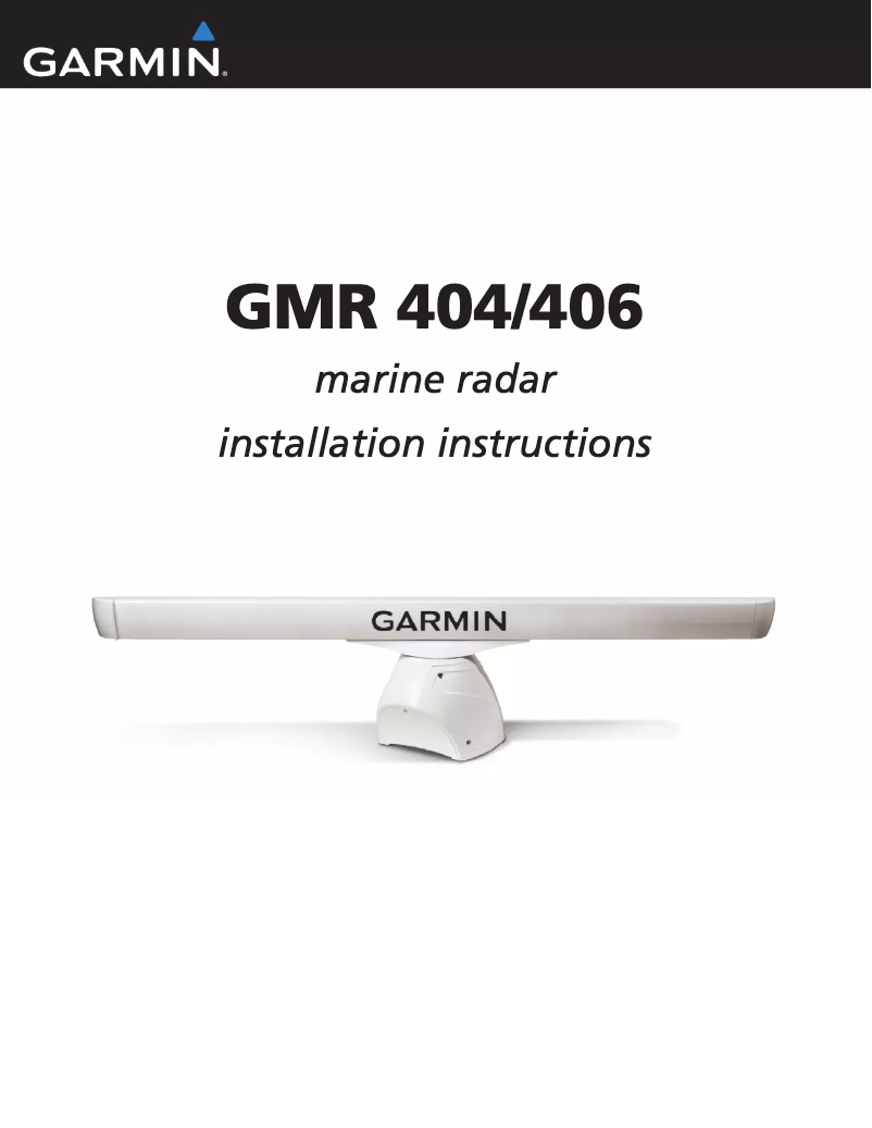Page 1 de la notice Guide d'installation Garmin GMR 406