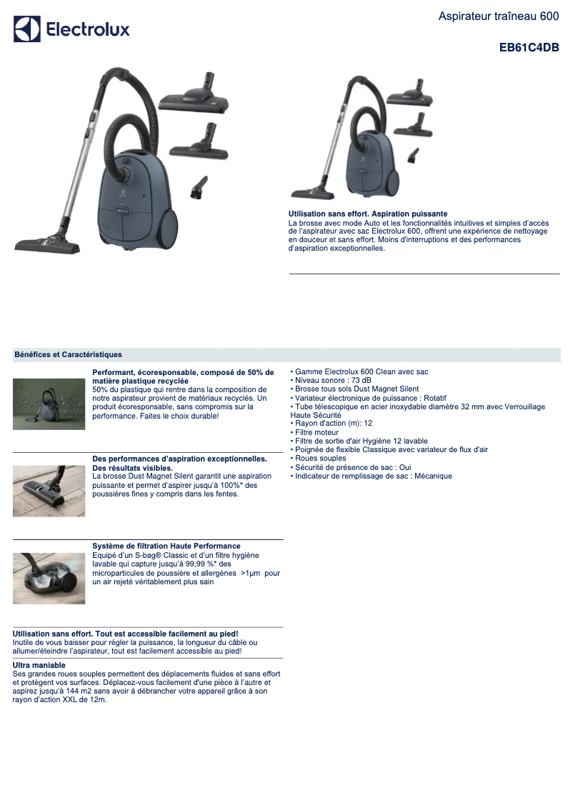 Image de la première page du manuel de l'appareil EB61C4DB