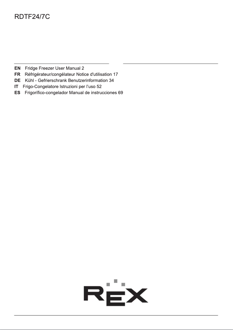 Page n°1 - Manuel utilisateur Electrolux RDTF24/7C
