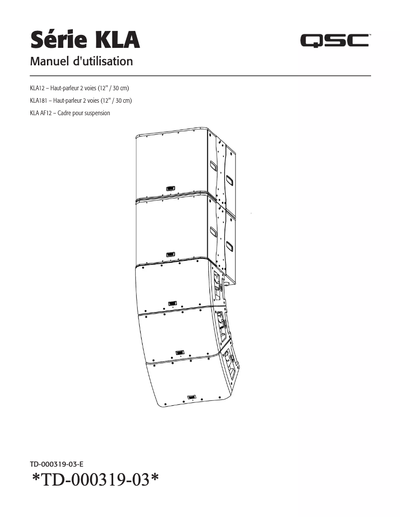 Page 1 de la notice Manuel utilisateur QSC KLA12