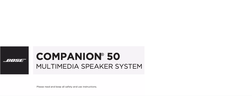 Page n°1 - Guide d'installation Bose Companion 50