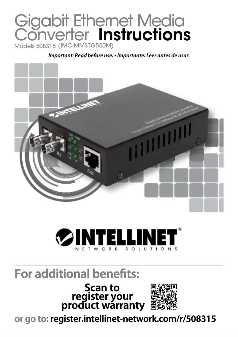 Page n°1 - Manuel utilisateur Intellinet 508315