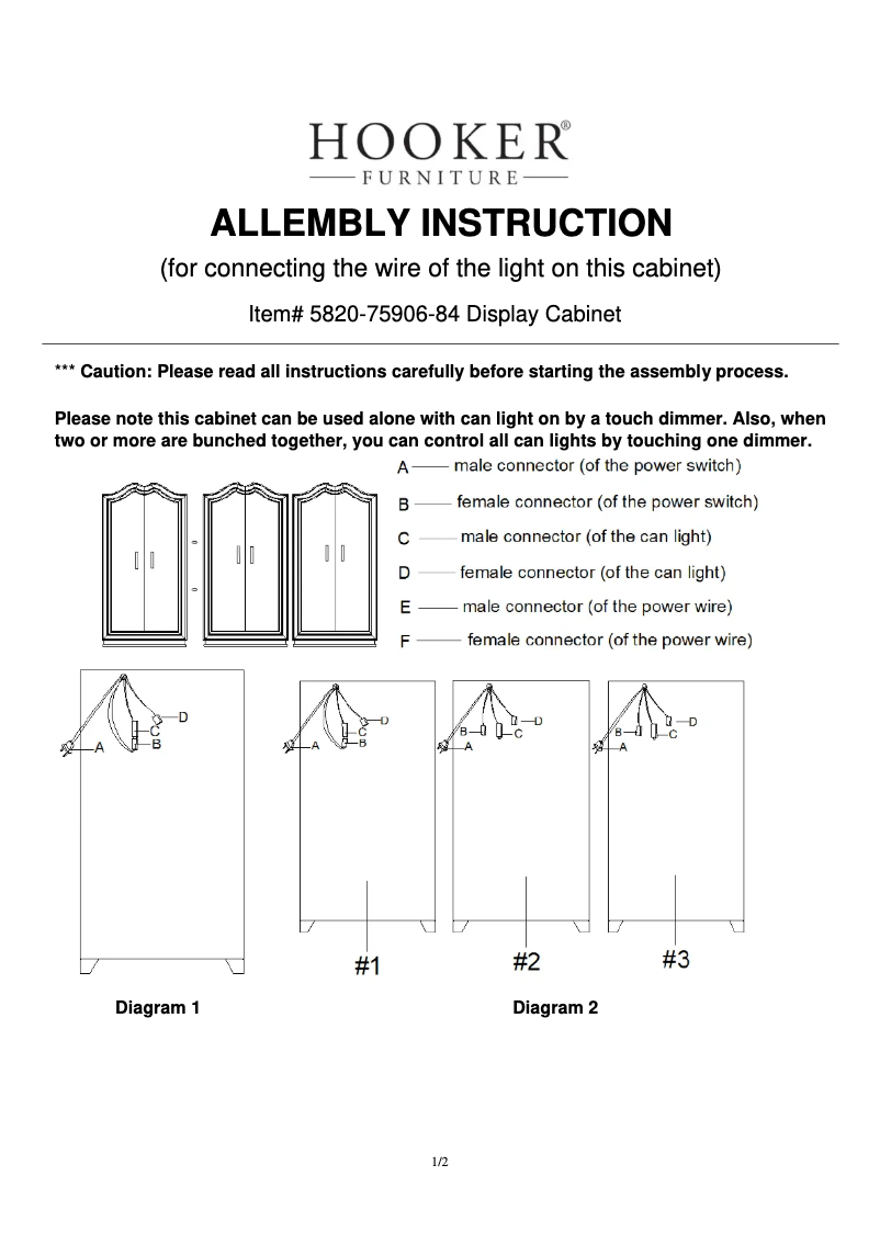 Page 1 de la notice Manuel utilisateur Hooker 5820-75906-84