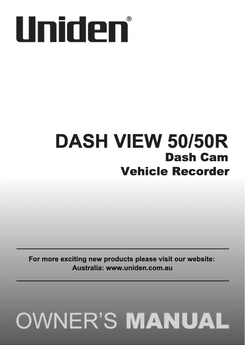 Image de la première page du manuel de l'appareil Dash View 50R