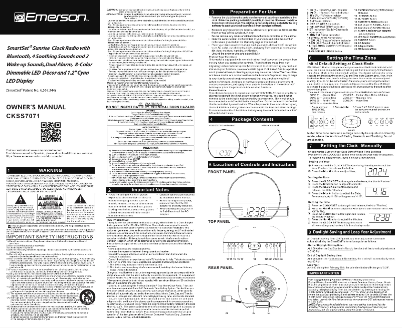 Page 1 de la notice Manuel utilisateur Emerson CKSS7071