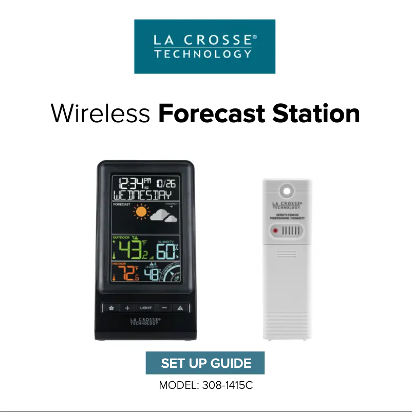 Page 1 de la notice Manuel utilisateur La Crosse Technology 308-1415C