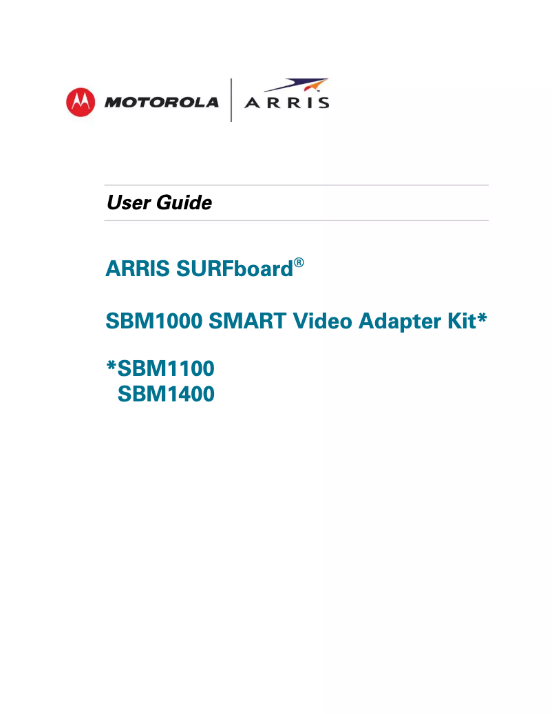 Image de la première page du manuel de l'appareil SURFboard SBM1000