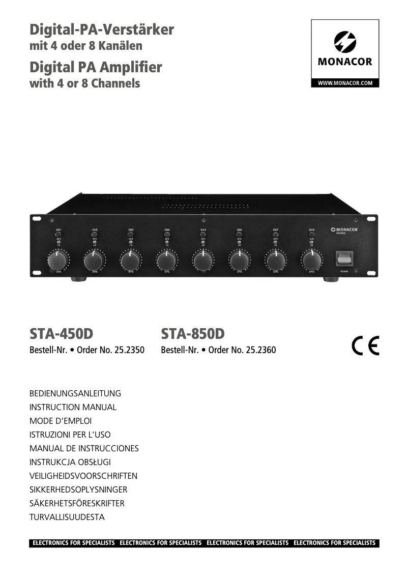 Page n°1 - Manuel utilisateur Monacor STA-850D