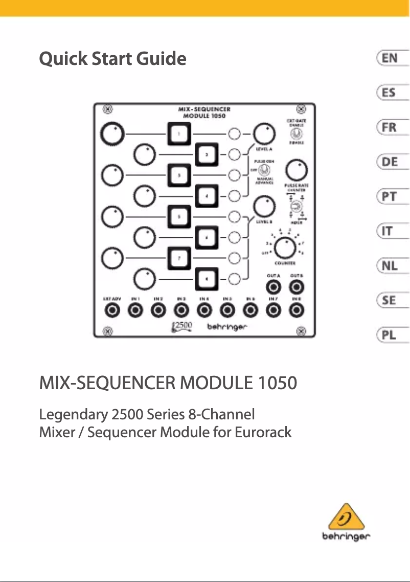Page n°1 - Guide de démarrage rapide Behringer Mix-Sequencer Module 1050