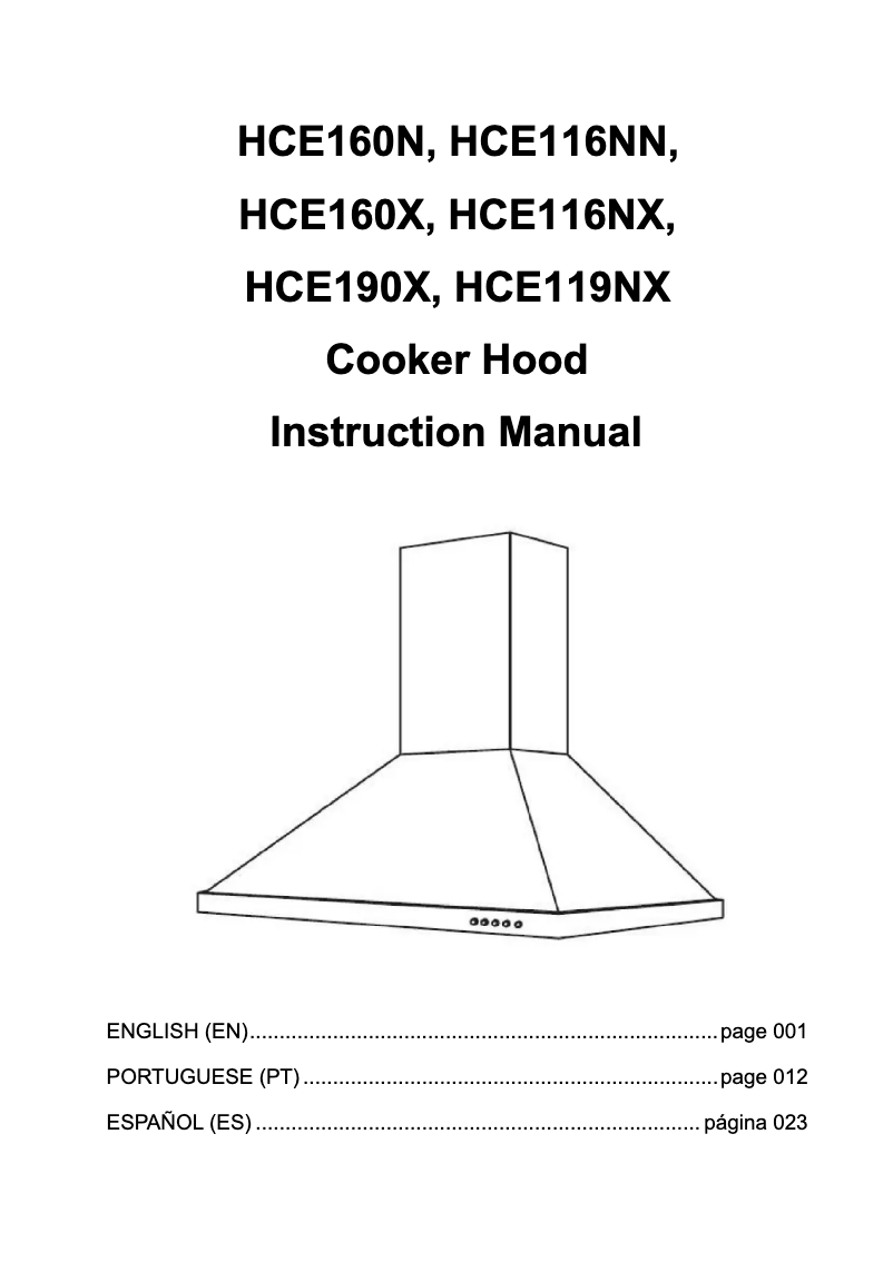 Page 1 de la notice Manuel utilisateur Hoover HCE190X