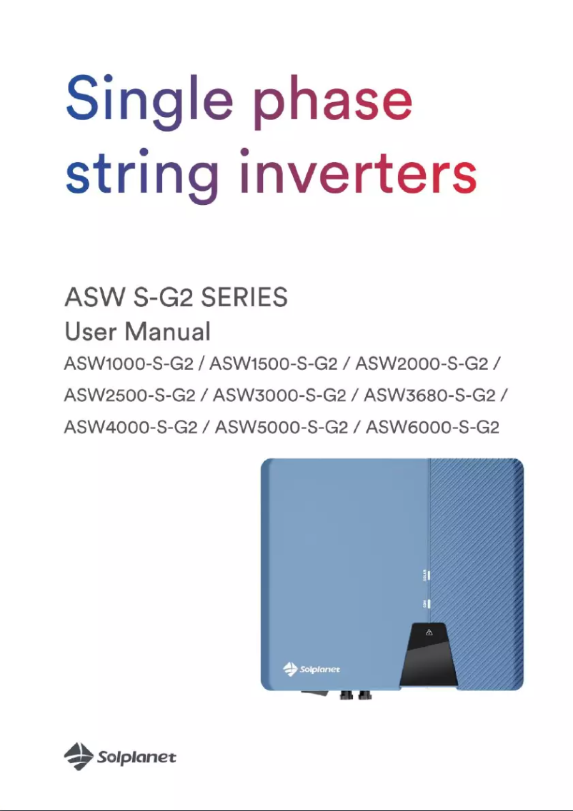 Image de la première page du manuel de l'appareil ASW4000-S-G2