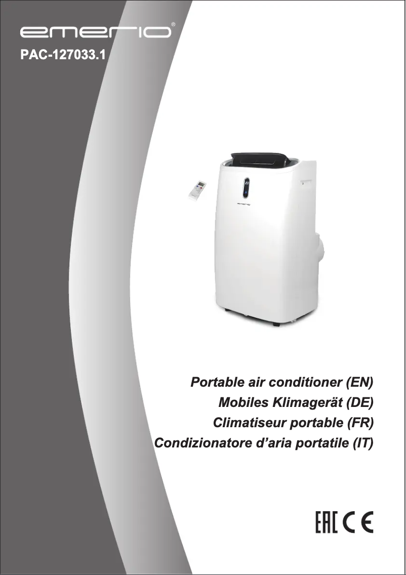 Image de la première page du manuel de l'appareil PAC-127033.1