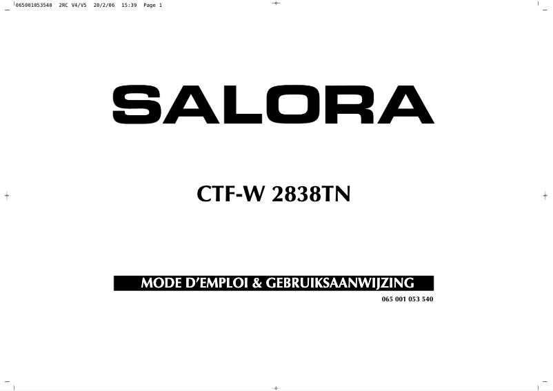 Page 1 de la notice Manuel utilisateur Salora CTF-W 2838TN