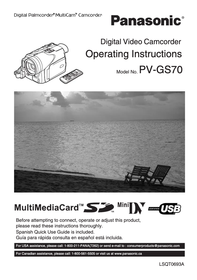 Page 1 de la notice Manuel utilisateur Panasonic PV-GS70
