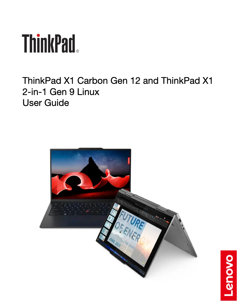 Page 1 de la notice Manuel utilisateur Lenovo ThinkPad X1 Carbon Gen 12 Linux