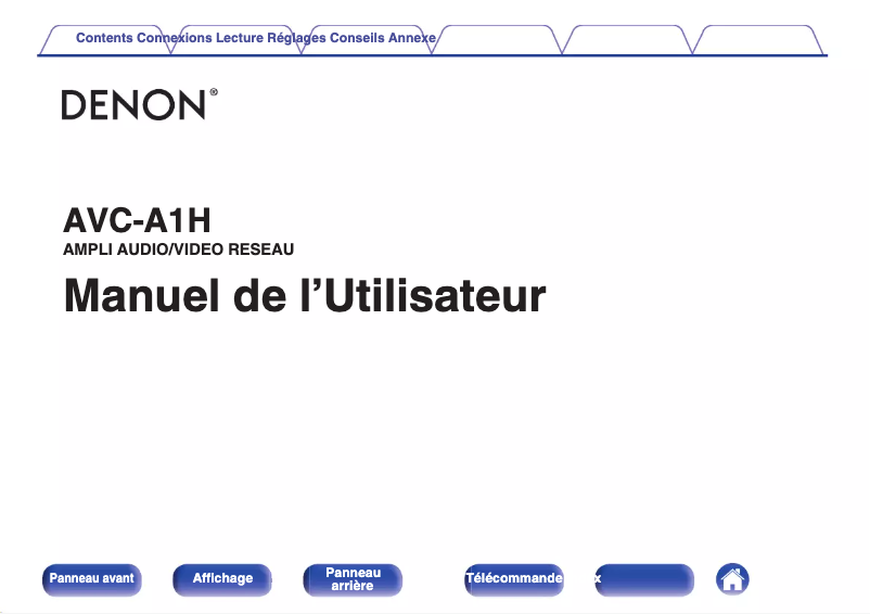 Image de la première page du manuel de l'appareil AVC-A1H