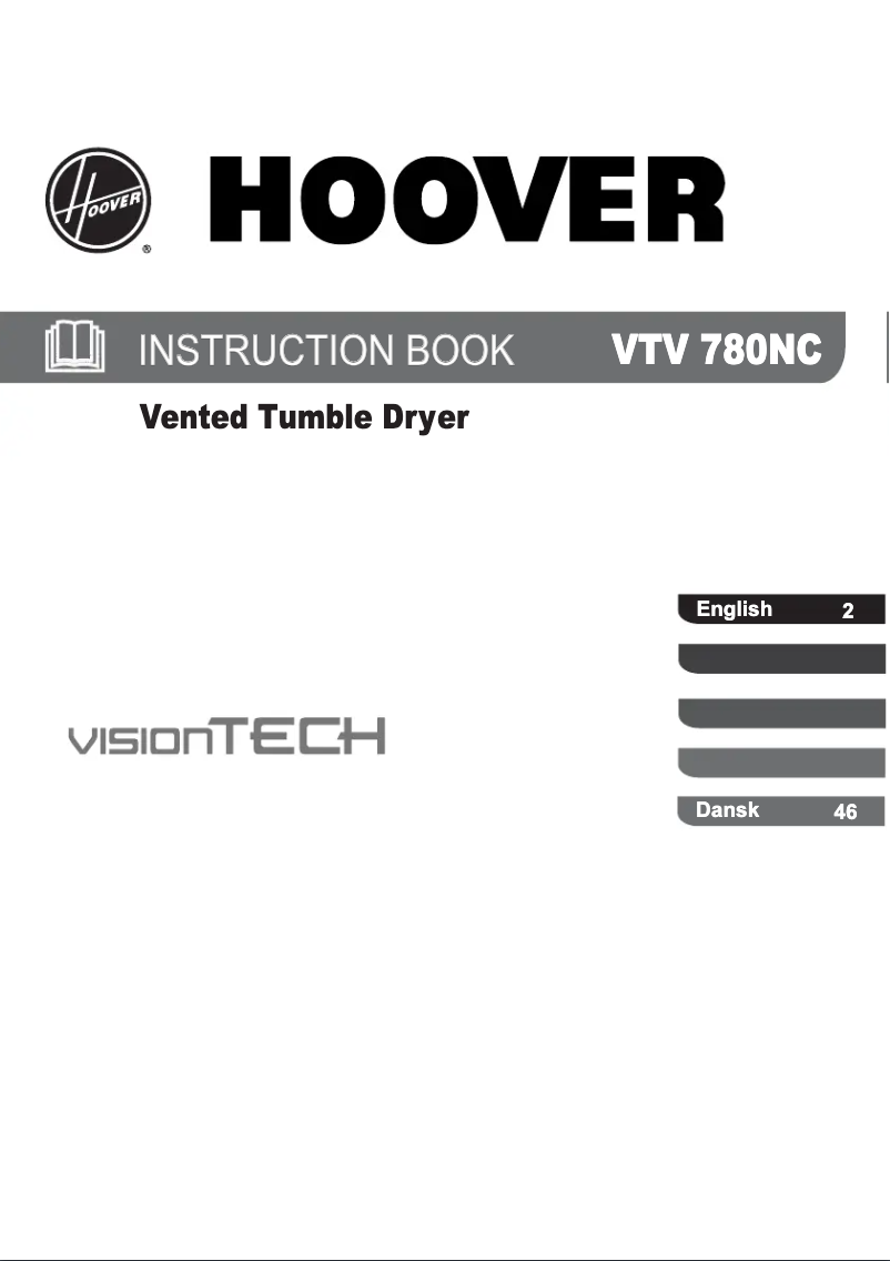 Page 1 de la notice Manuel utilisateur Hoover VTV 780 NC
