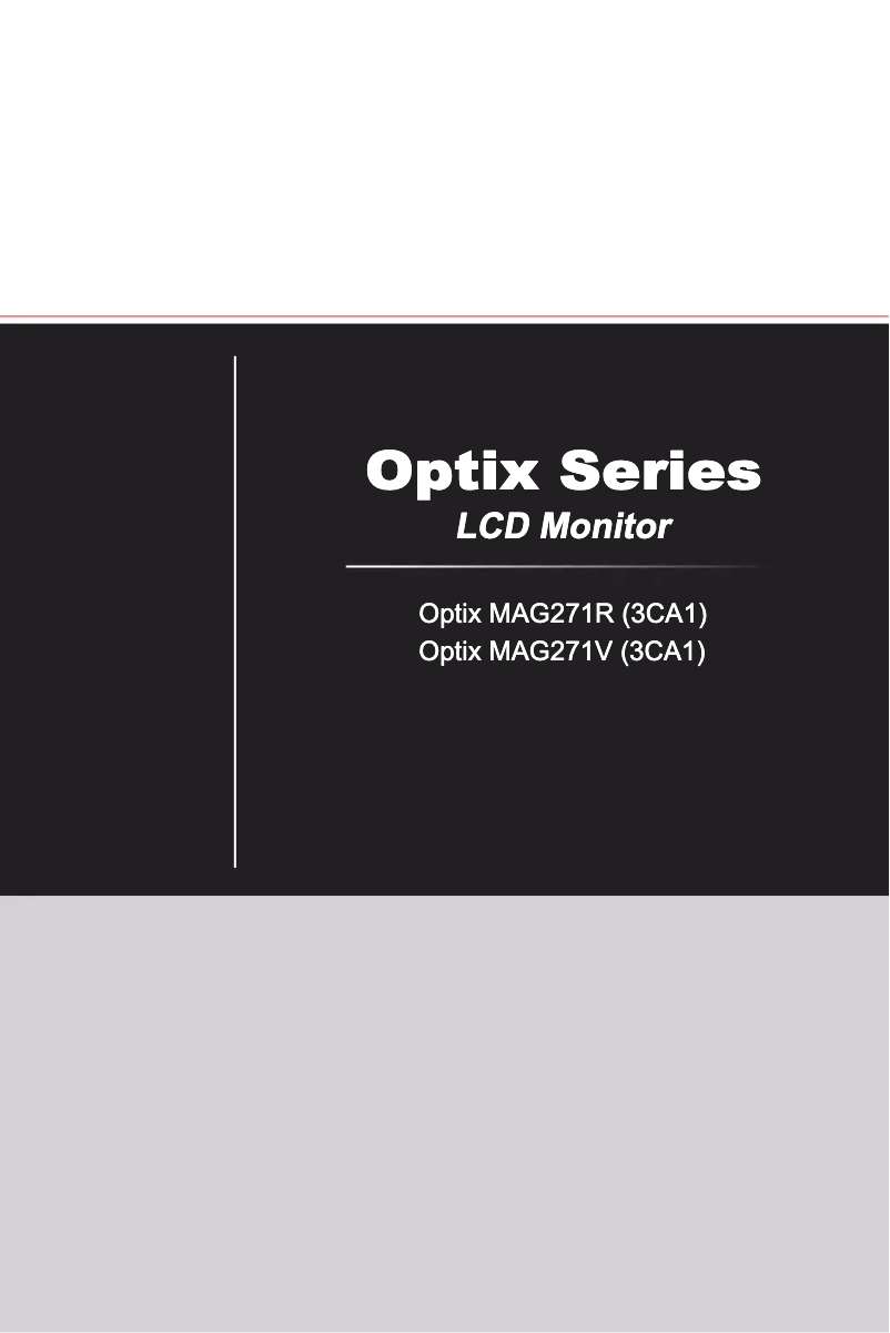 Página 1 del manual Manual de usuario MSI Optix MAG271R
